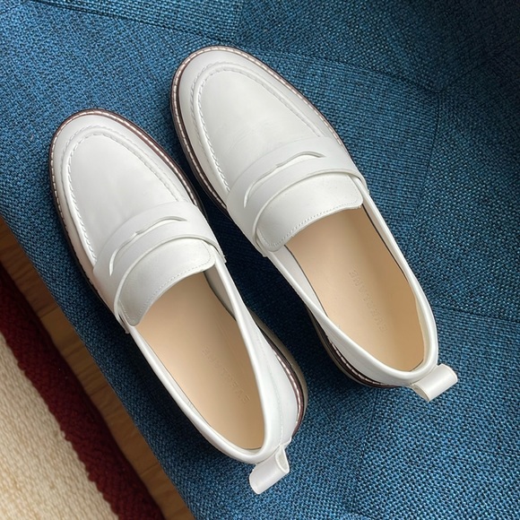 Everlane The Gum Sole Penny Loafer in White New Womens Platform Shoes - Picture 1 of 5